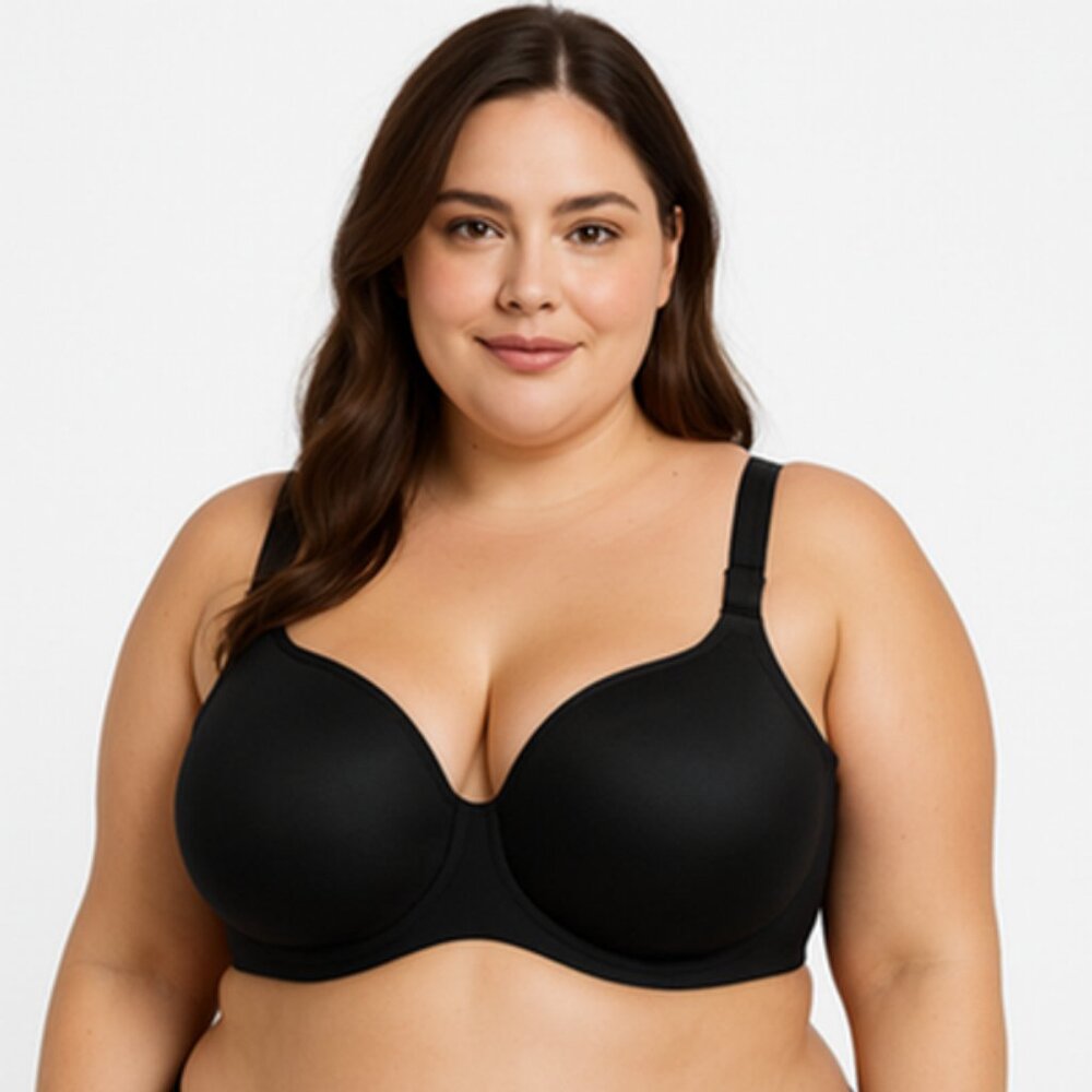Cacique Bra Smooth Balconette Underwire Plus Size 42C Black Lane Bryant
